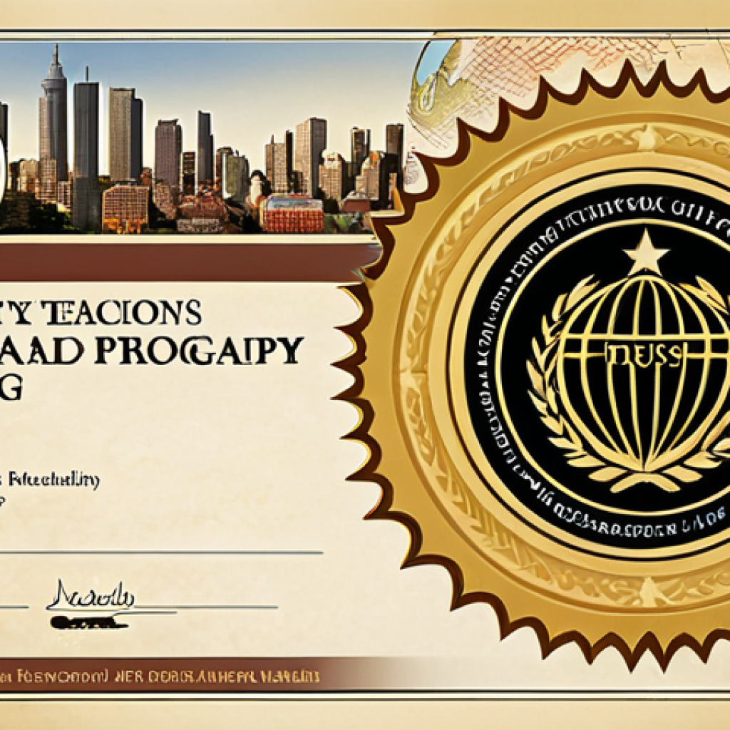 A prominent, official TESOL certificate featuring a distinct 'Accredited' seal, radiating trust and quality. The background subtly depicts a global map or cityscape, symbolizing international recognition and a solid foundation for a successful teaching career.