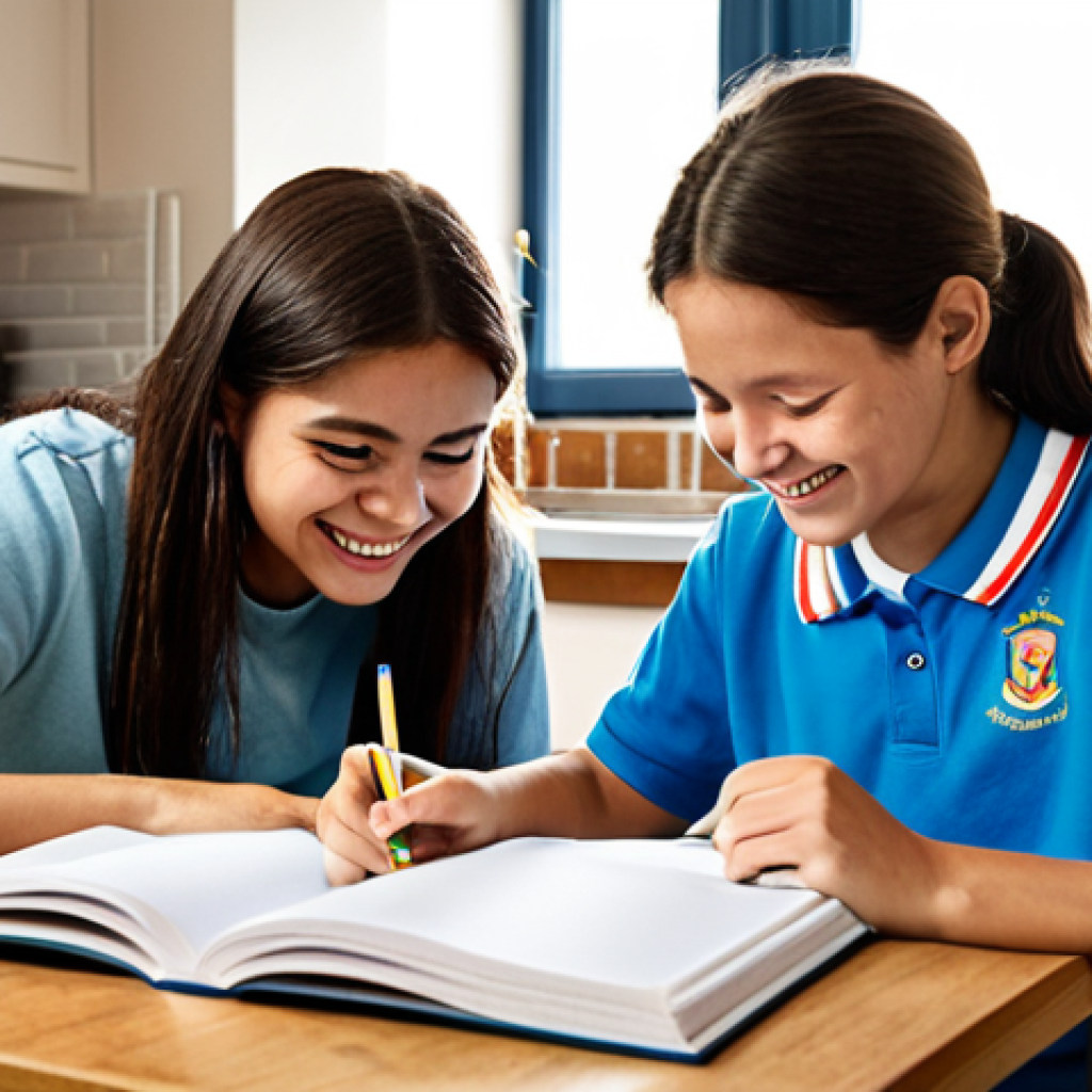 TESOL 자격증으로 가능한 비영리 활동 - **

A friendly volunteer tutor, fully clothed, helping a smiling student from a low-income family wi...