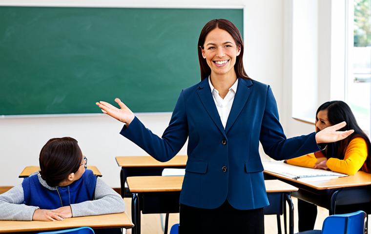 TESOL 자격증의 학술적 중요성 - Confident Teacher**

"A professional English teacher, smiling confidently at a diverse group of adul...