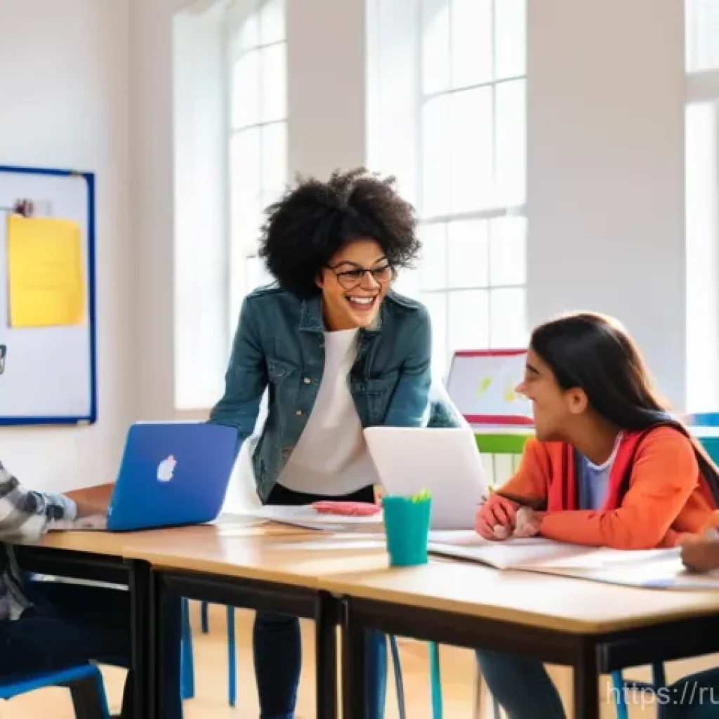 TESOL 강사가 지켜야 할 수업 규칙 - **A vibrant, modern classroom scene filled with diverse teenagers and young adults, all fully clothe...