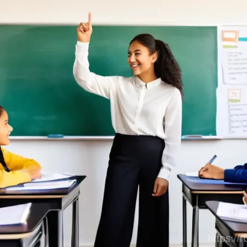 TESOL 시험 채점 기준 - **A dynamic TESOL teacher leading an engaging lesson with diverse students.**
    A bright, modern c...