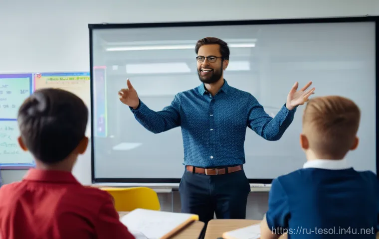 TESOL 자격증의 미래 전망 - **Prompt:** A diverse female English teacher, approximately 30-35 years old, with a warm and invitin...