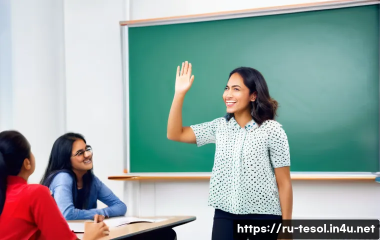 TESOL 강사가 알아야 할 대중 발표 기술 - **Prompt 1: Dynamic Classroom Engagement**
"A vibrant and modern TESOL classroom filled with div...