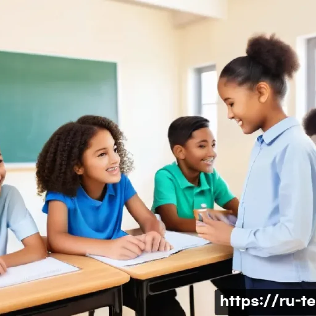 TESOL 강사의 도전 과제 - A diverse classroom scene showing students of various ages and ethnic backgrounds engaged in English...