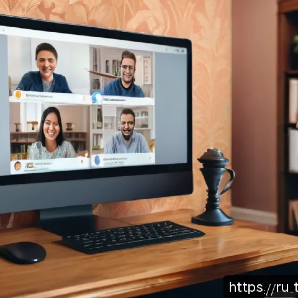 TESOL 수업에서 피드백 주는 방법 - A warm and inviting virtual classroom scene showing a diverse group of adult students attentively pa...