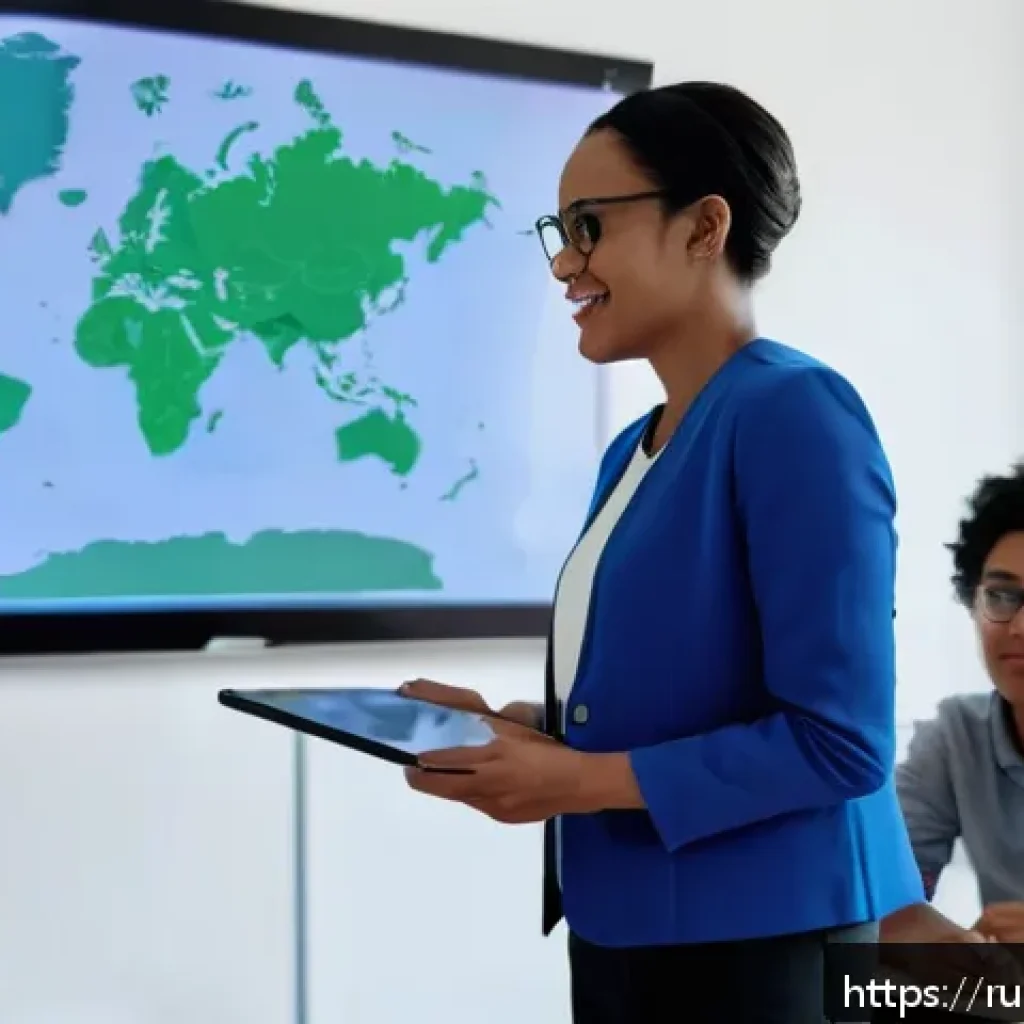 TESOL 자격증과 관련된 트렌드 - A modern classroom scene showcasing a diverse group of adult students engaged in an interactive Engl...