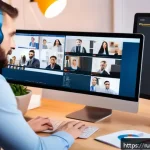 Home 21 TESOL 자격증으로 시작하는 비즈니스 아이디어 - A professional online English teacher conducting a live interactive webinar with diverse adult stude...