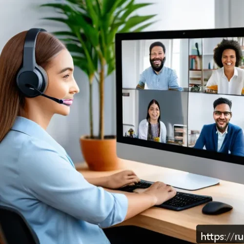 Home 17 TESOL 자격증으로 가능한 파트타임 일자리 - A professional online English teacher conducting a virtual lesson with diverse adult students from d...